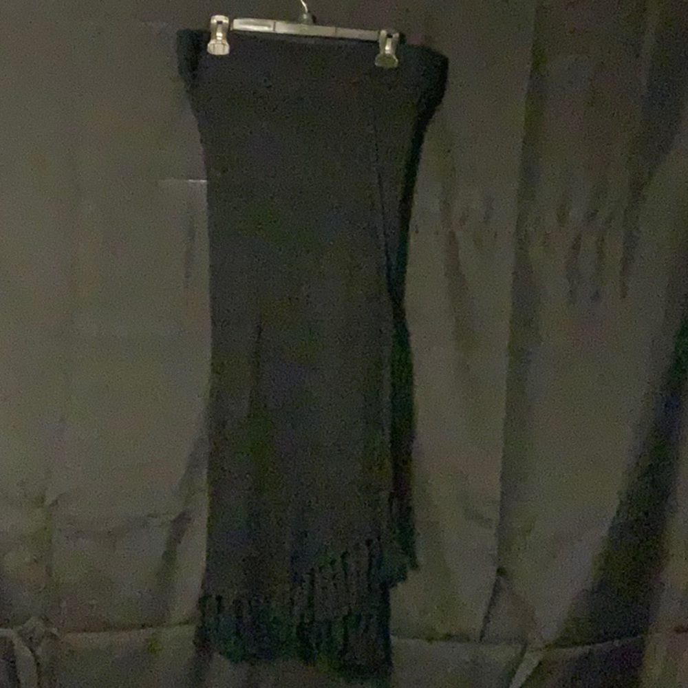 Long black knit skirt